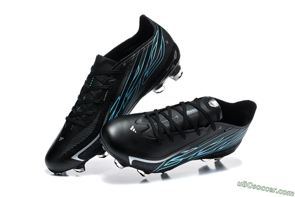 Adidas F50 Hyperfast Elite FG Firm Ground Soccer Cleats - Black/Core Black/Electric Blue 6