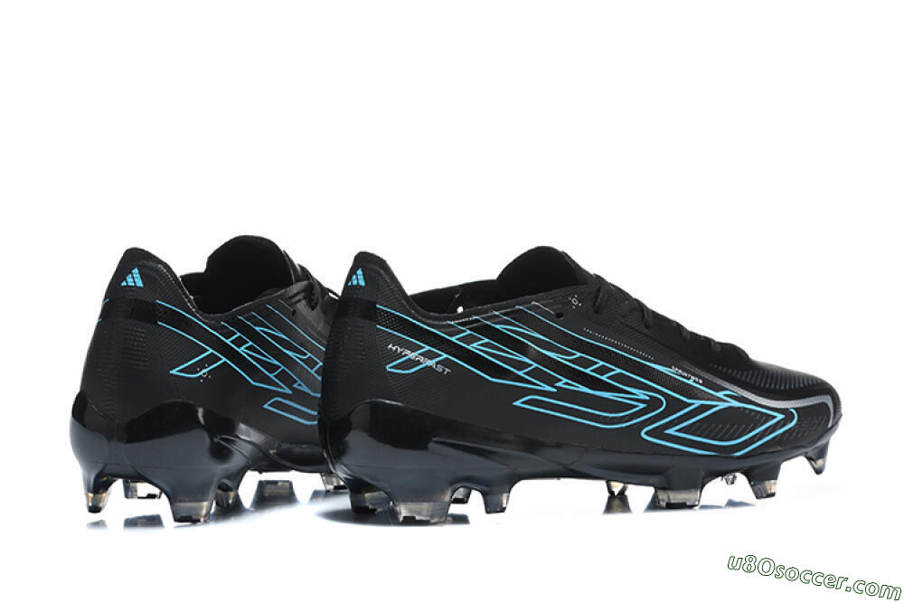 Adidas F50 Hyperfast Elite FG Firm Ground Soccer Cleats - Black/Core Black/Electric Blue 9