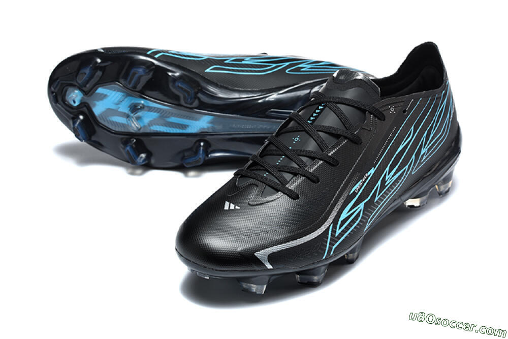 Adidas F50 Hyperfast Elite FG Firm Ground Soccer Cleats - Black/Core Black/Electric Blue 3