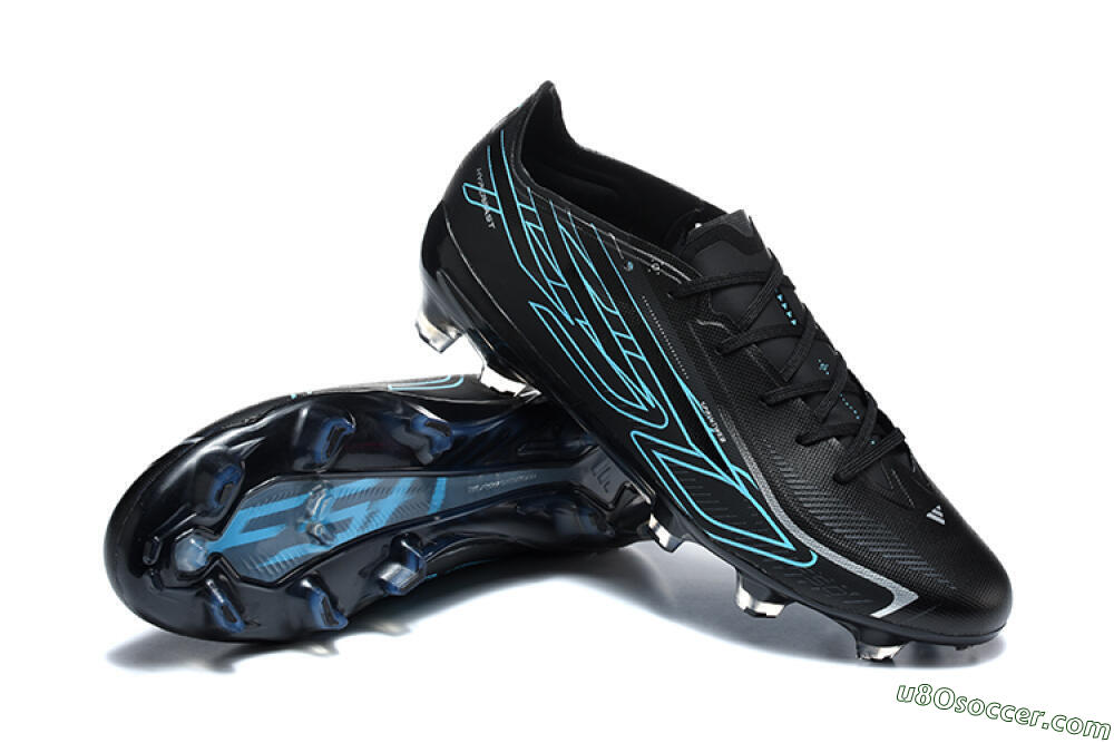 Adidas F50 Hyperfast Elite FG Firm Ground Soccer Cleats - Black/Core Black/Electric Blue 4