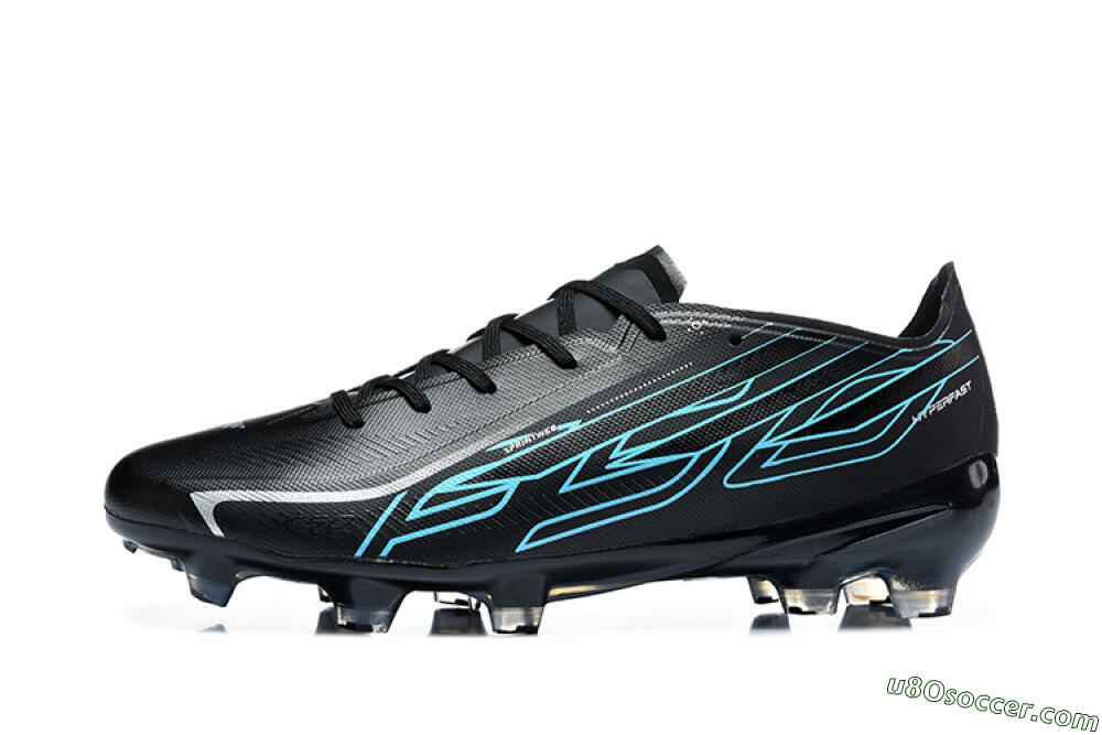Adidas F50 Hyperfast Elite FG Firm Ground Soccer Cleats - Black/Core Black/Electric Blue 2