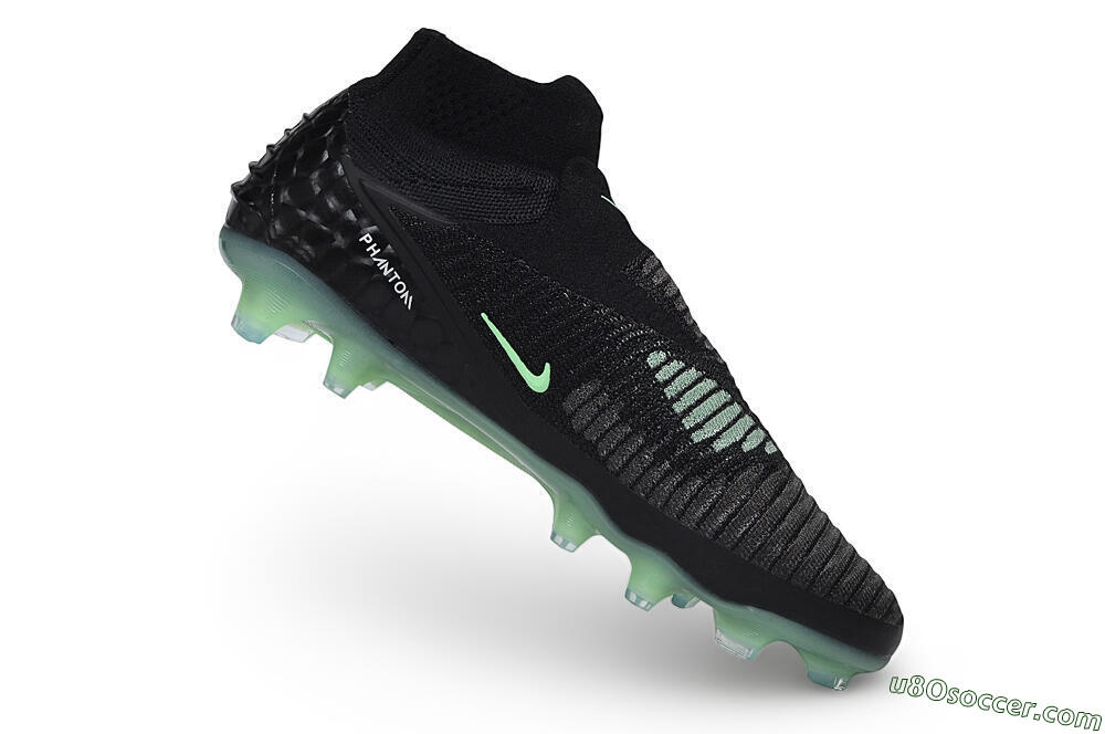 Nike Phantom 6 Elite High FG Firm Ground Soccer Cleats - Black/Black/Mint 4