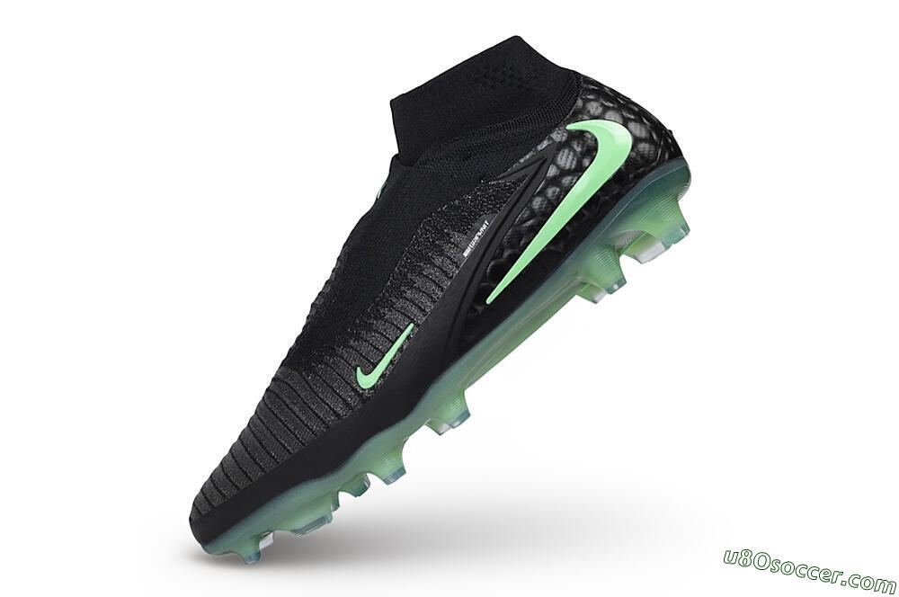 Nike Phantom 6 Elite High FG Firm Ground Soccer Cleats - Black/Black/Mint 5