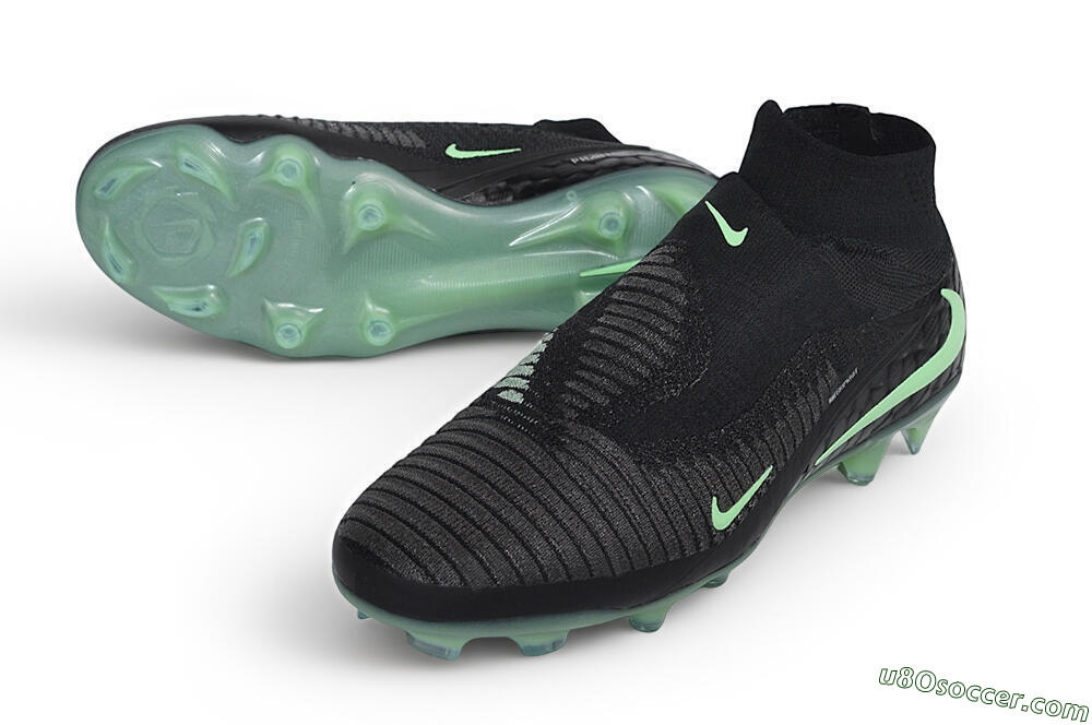 Nike Phantom 6 Elite High FG Firm Ground Soccer Cleats - Black/Black/Mint 3