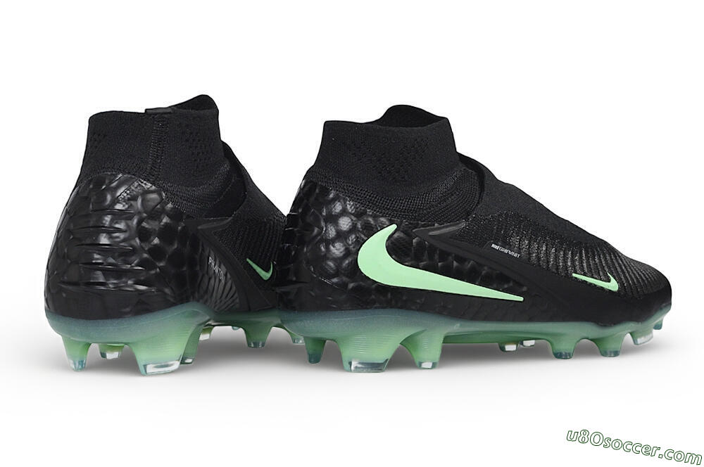 Nike Phantom 6 Elite High FG Firm Ground Soccer Cleats - Black/Black/Mint 6