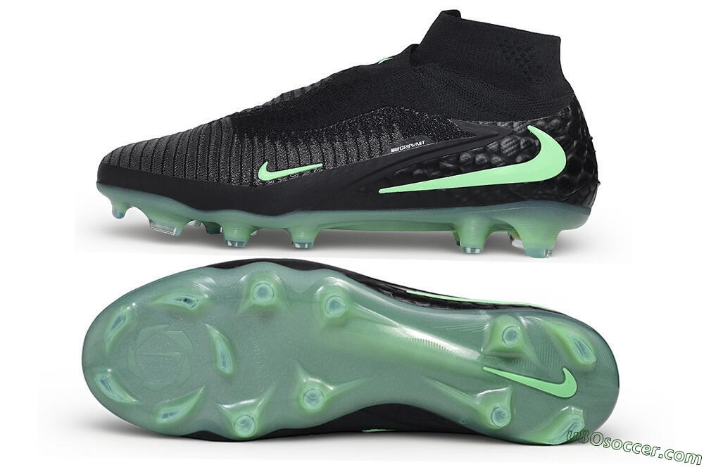 Nike Phantom 6 Elite High FG Firm Ground Soccer Cleats - Black/Black/Mint 0