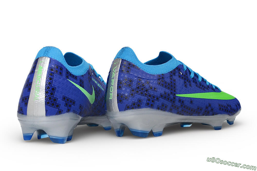Nike Air Zoom Mercurial Vapor 17 Elite FG Firm Ground Soccer Cleats - Blue/Electric Blue/Volt Green 6
