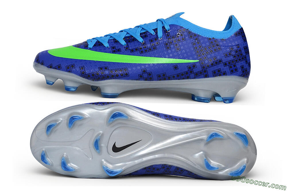 Nike Air Zoom Mercurial Vapor 17 Elite FG Firm Ground Soccer Cleats - Blue/Electric Blue/Volt Green 0