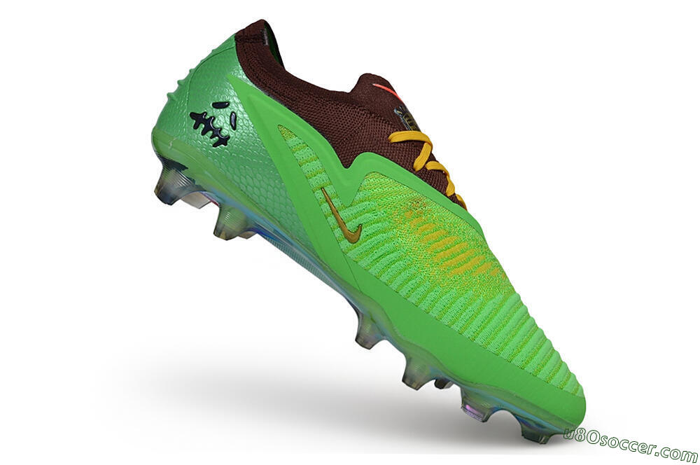 Travis Scott x Cactus Jack x Nike phantom 6 Elite SE FG Firm Ground Soccer Cleats - Green/Electric Green/Bronze Metallic 4