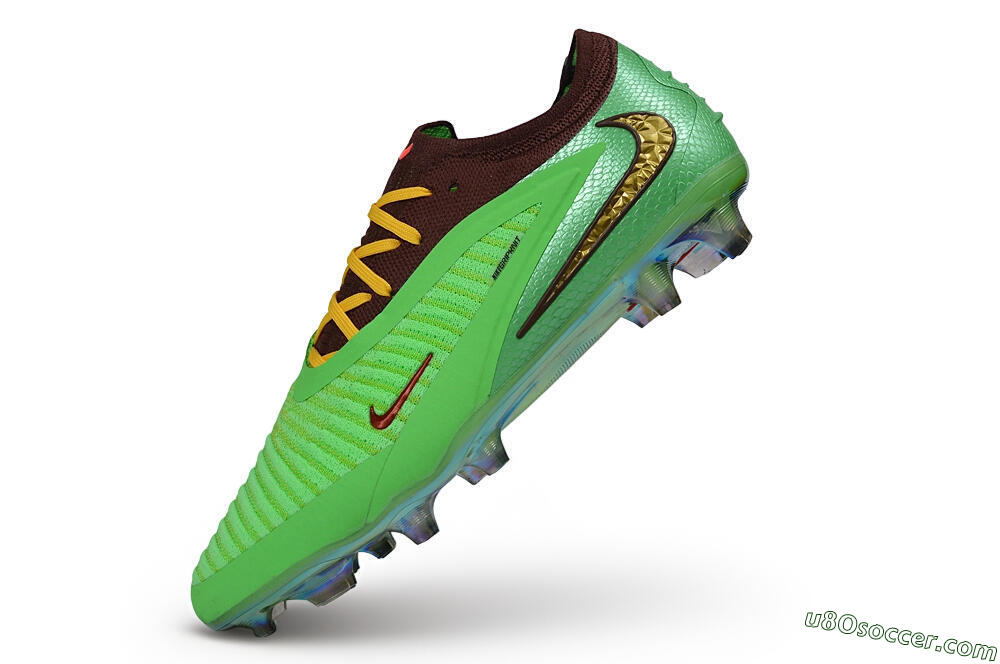 Travis Scott x Cactus Jack x Nike phantom 6 Elite SE FG Firm Ground Soccer Cleats - Green/Electric Green/Bronze Metallic 5