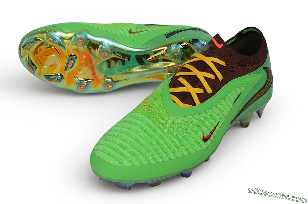 Travis Scott x Cactus Jack x Nike phantom 6 Elite SE FG Firm Ground Soccer Cleats - Green/Electric Green/Bronze Metallic 3