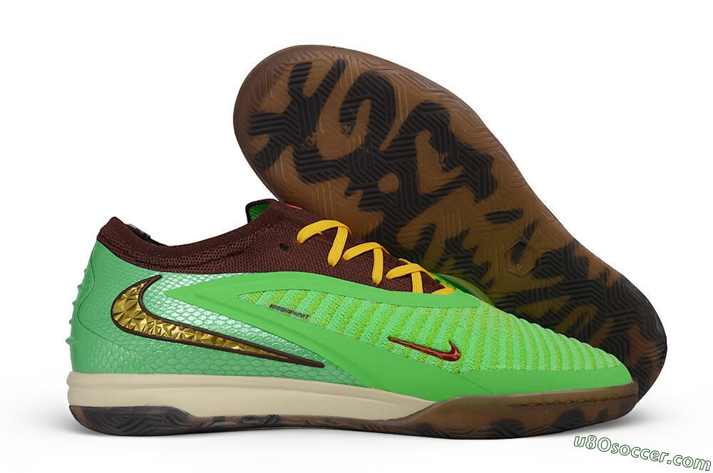 Travis Scott x Cactus Jack x Nike phantom 6 Elite SE IC Indoor & Futsal Soccer Shoes - Green/Electric Green/Baroque Brown 1