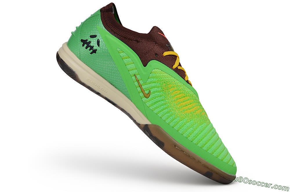 Travis Scott x Cactus Jack x Nike phantom 6 Elite SE IC Indoor & Futsal Soccer Shoes - Green/Electric Green/Baroque Brown 4