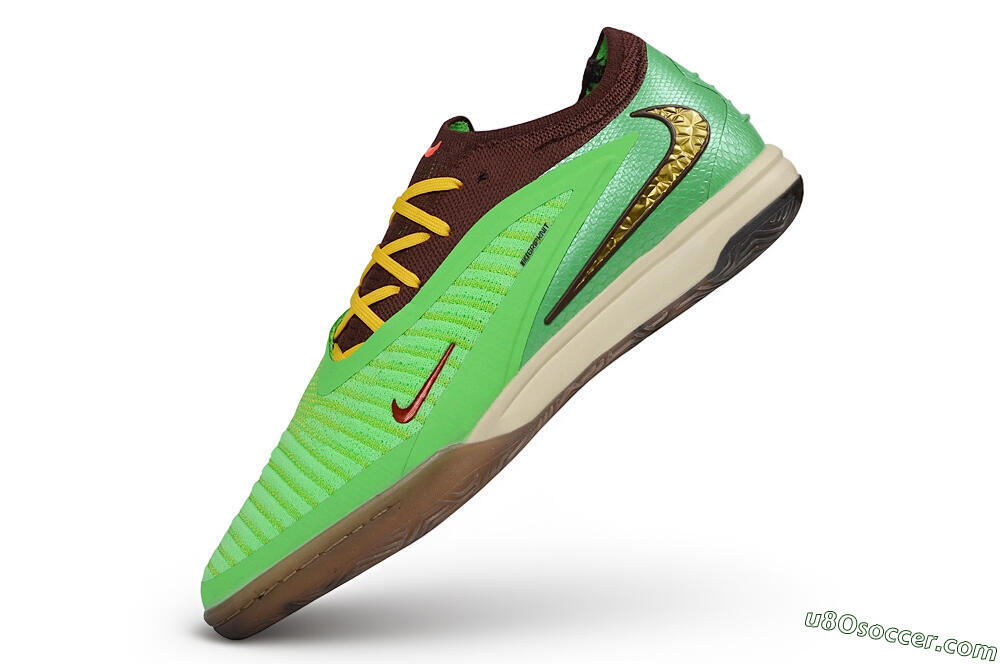 Travis Scott x Cactus Jack x Nike phantom 6 Elite SE IC Indoor & Futsal Soccer Shoes - Green/Electric Green/Baroque Brown 5