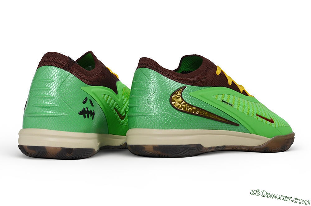 Travis Scott x Cactus Jack x Nike phantom 6 Elite SE IC Indoor & Futsal Soccer Shoes - Green/Electric Green/Baroque Brown 6