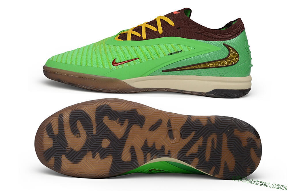 Travis Scott x Cactus Jack x Nike phantom 6 Elite SE IC Indoor & Futsal Soccer Shoes - Green/Electric Green/Baroque Brown 0