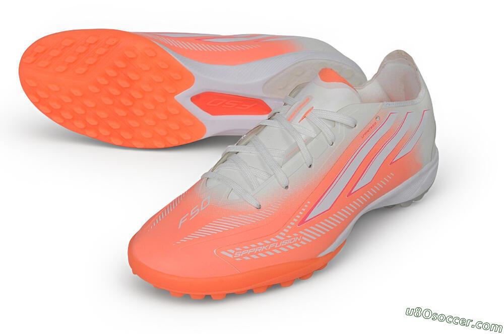 Adidas F50 Hyperfast League TF Artificial Turf - Orange/Solar Red/Cloud White 3