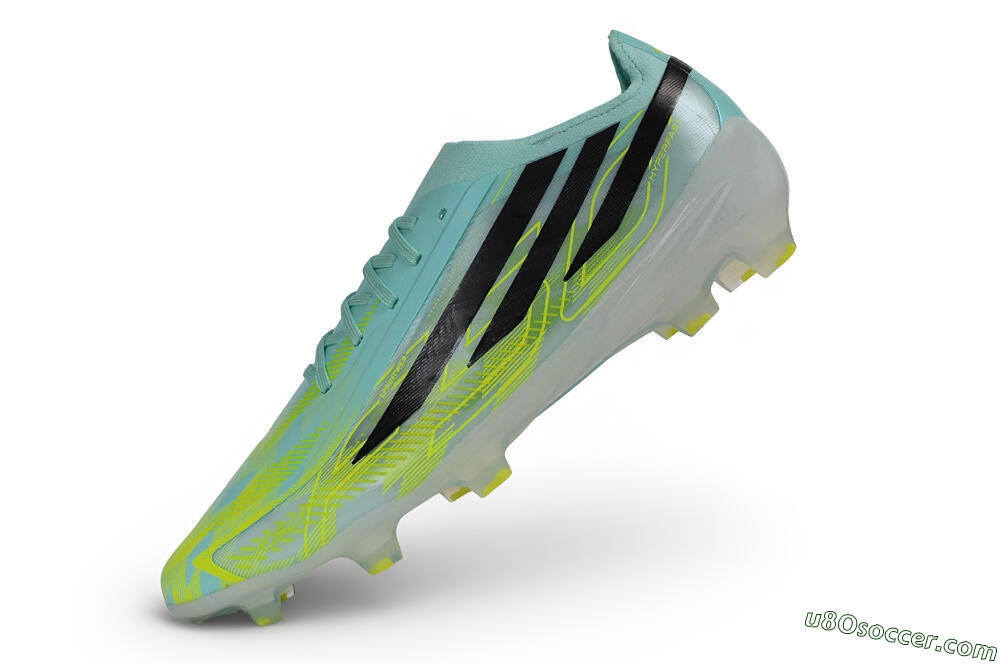 Adidas F50 Hyperfast Elite FG Firm Ground Soccer Cleats - Turquoise/Mint Green/Electric Yellow 5