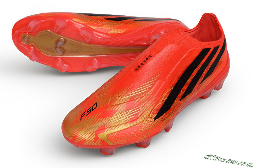 Adidas F50 Hyperfast Elite Laceless FG Firm Ground Soccer Cleats - Red/Solar Red/Core Black 3