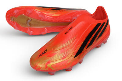 Adidas F50 Hyperfast Elite Laceless FG Firm Ground Soccer Cleats - Red/Solar Red/Core Black