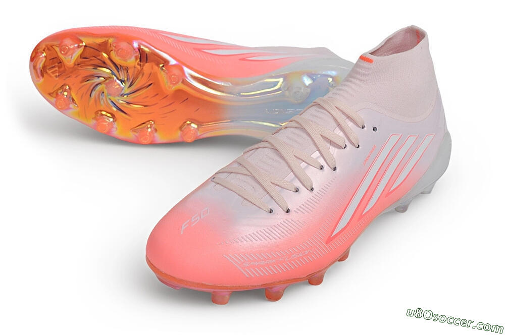 Rodman x Adidas F50 Sparkfusion Elite AG Artificial Grass Soccer Cleats - Pink/Clear Pink/Iridescent White 3