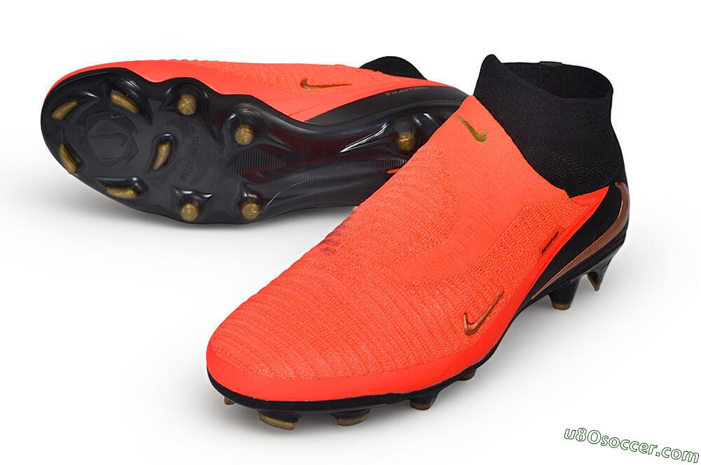 Nike Phantom 6 Elite High FG Firm Ground Soccer Cleats - Orange/Bright Crimson/Metallic Bronze 3