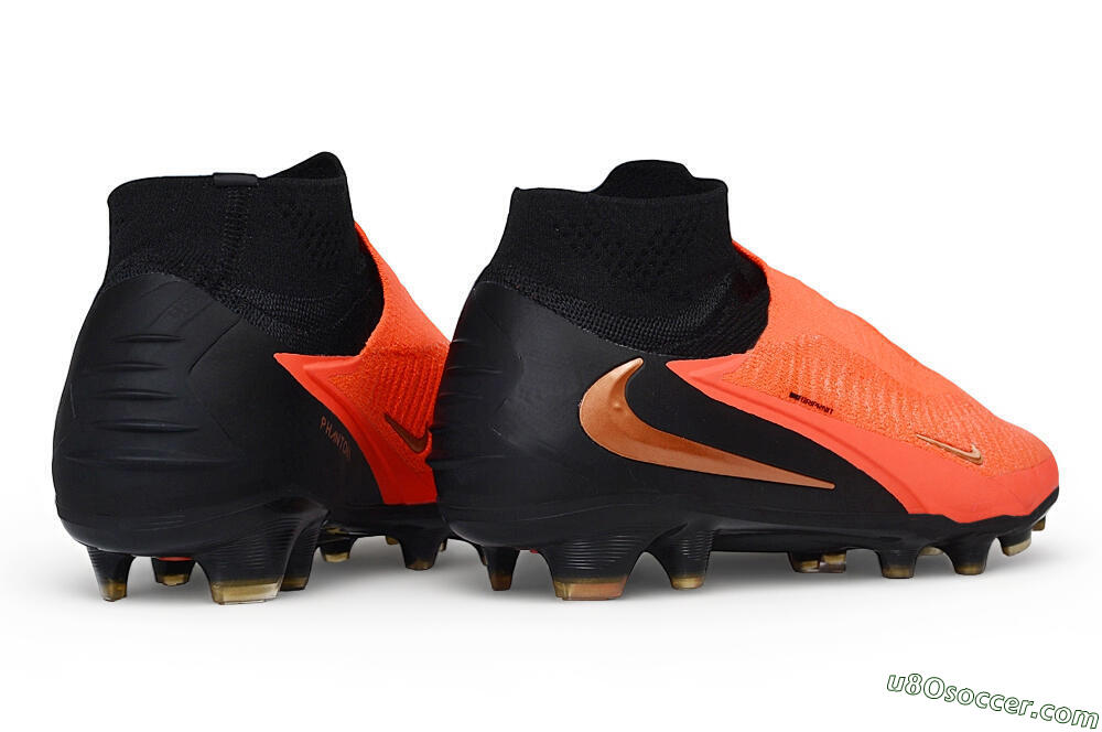Nike Phantom 6 Elite High FG Firm Ground Soccer Cleats - Orange/Bright Crimson/Metallic Bronze 6