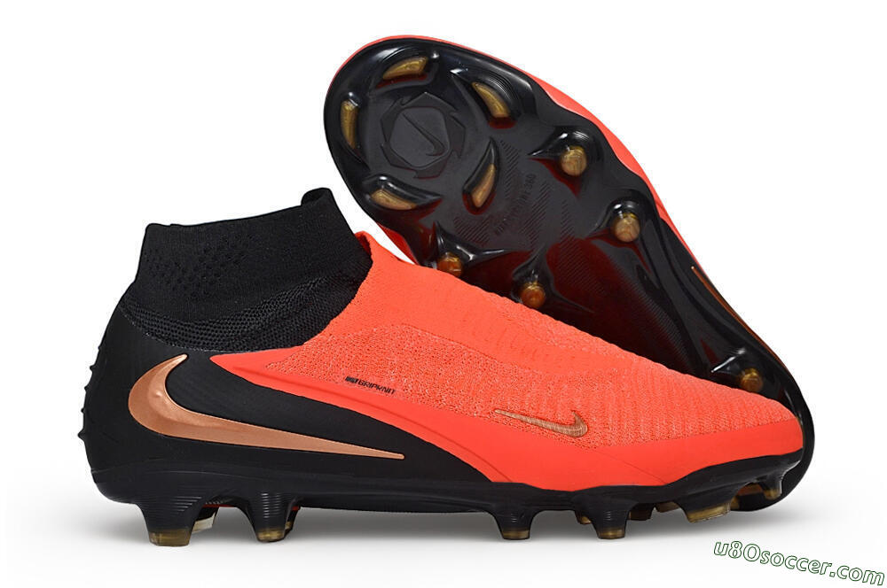 Nike Phantom 6 Elite High FG Firm Ground Soccer Cleats - Orange/Bright Crimson/Metallic Bronze 1