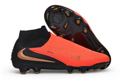 Nike Phantom 6 Elite High FG Firm Ground Soccer Cleats - Orange/Bright Crimson/Metallic Bronze