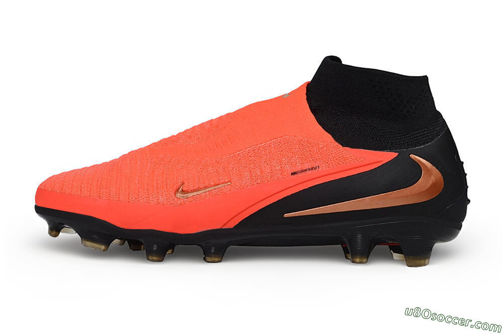 Nike Phantom 6 Elite High FG Firm Ground Soccer Cleats - Orange/Bright Crimson/Metallic Bronze 2
