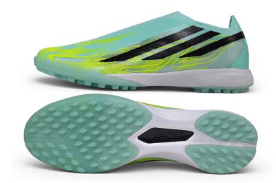 Adidas F50 Hyperfast Elite Laceless TF Artificial Turf Soccer Shoes - Green/Mint/Solar Yellow
