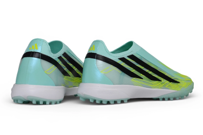 Adidas F50 Hyperfast Elite Laceless TF Artificial Turf Soccer Shoes - Green/Mint/Solar Yellow