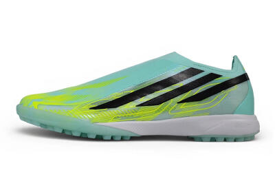 Adidas F50 Hyperfast Elite Laceless TF Artificial Turf Soccer Shoes - Green/Mint/Solar Yellow
