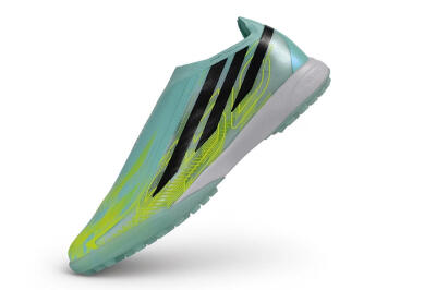 Adidas F50 Hyperfast Elite Laceless TF Artificial Turf Soccer Shoes - Green/Mint/Solar Yellow