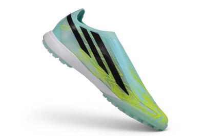 Adidas F50 Hyperfast Elite Laceless TF Artificial Turf Soccer Shoes - Green/Mint/Solar Yellow