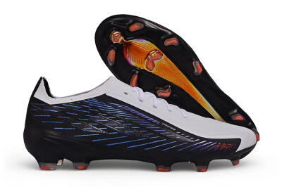 Adidas F50 Hyperfast Elite Laceless FG Firm Ground Soccer Cleats - White/Core Black/Solar Blue