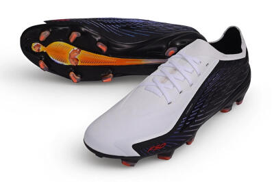 Adidas F50 Hyperfast Elite Laceless FG Firm Ground Soccer Cleats - White/Core Black/Solar Blue