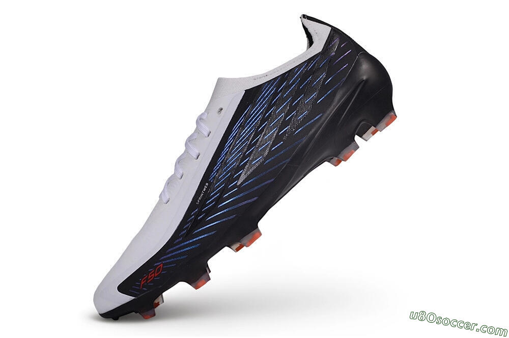 Adidas F50 Hyperfast Elite Laceless FG Firm Ground Soccer Cleats - White/Core Black/Solar Blue 5