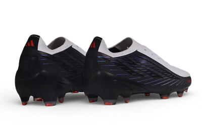 Adidas F50 Hyperfast Elite Laceless FG Firm Ground Soccer Cleats - White/Core Black/Solar Blue