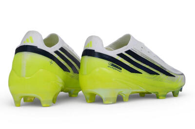 Adidas F50 Hyperfast Elite Laceless FG Firm Ground Soccer Cleats - White/Cloud White/Solar Yellow