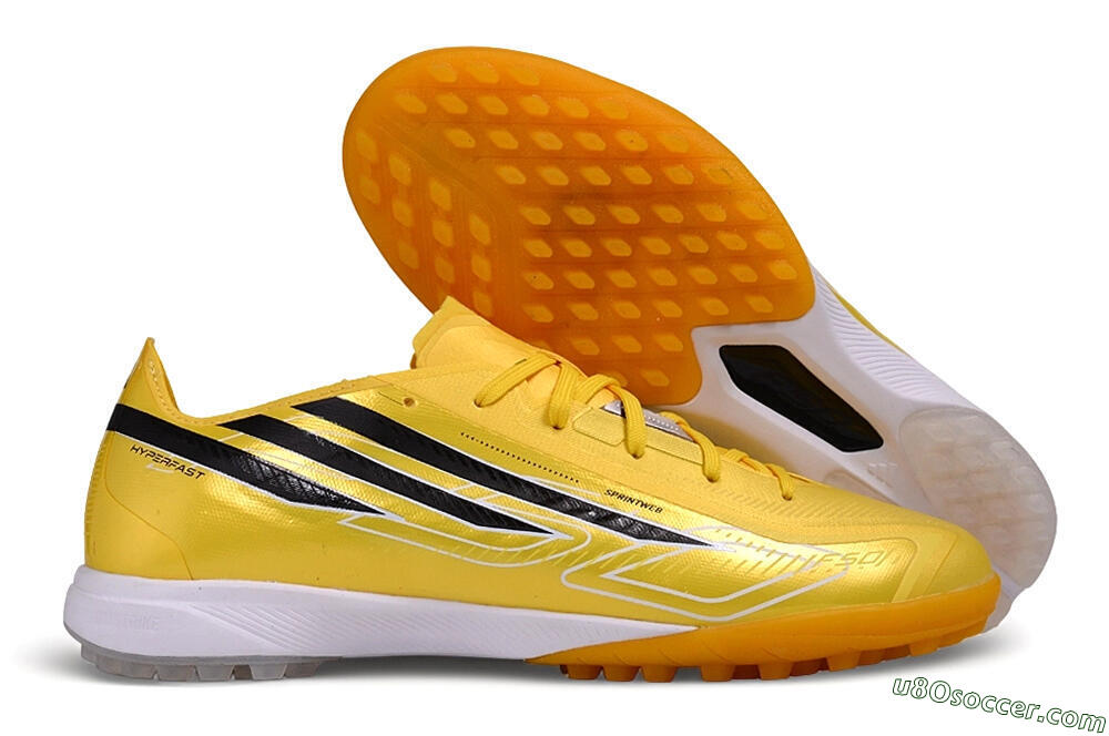 Adidas F50 Hyperfast League TF Artificial Turf Soccer Shoes - Yellow/Solar Yellow/Core Black 1