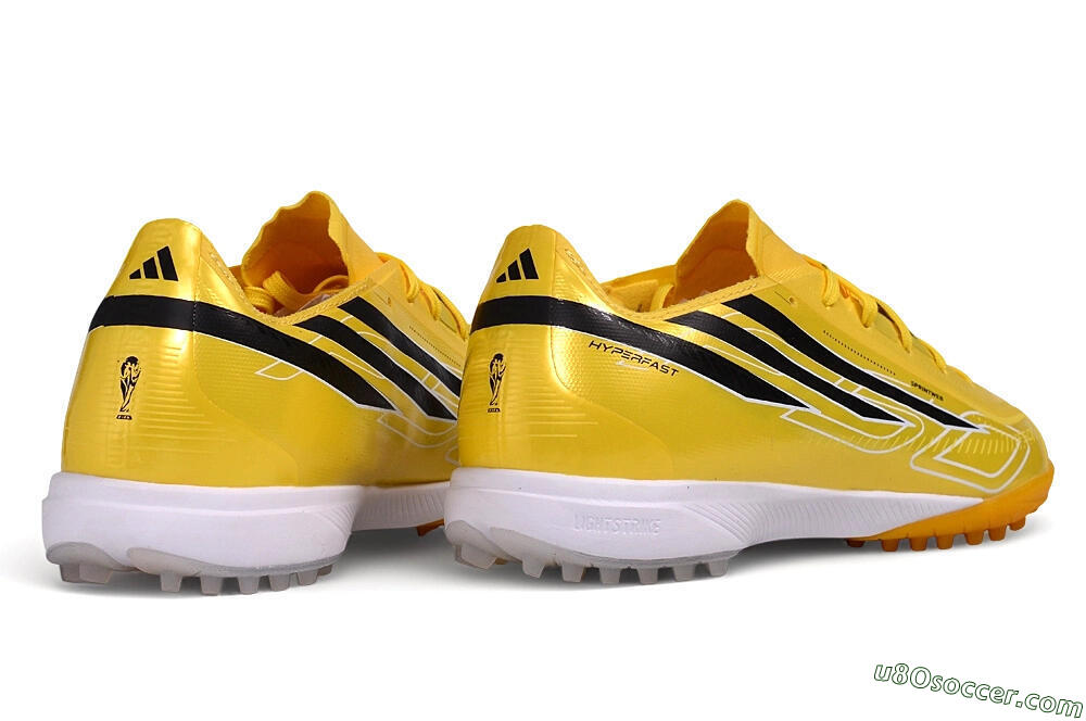Adidas F50 Hyperfast League TF Artificial Turf Soccer Shoes - Yellow/Solar Yellow/Core Black 6
