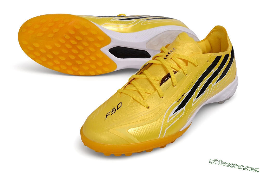 Adidas F50 Hyperfast League TF Artificial Turf Soccer Shoes - Yellow/Solar Yellow/Core Black 3