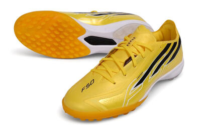 Adidas F50 Hyperfast League TF Artificial Turf Soccer Shoes - Yellow/Solar Yellow/Core Black