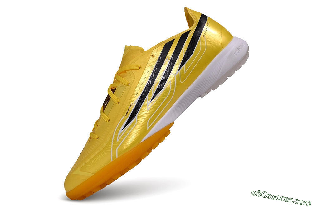 Adidas F50 Hyperfast League TF Artificial Turf Soccer Shoes - Yellow/Solar Yellow/Core Black 5
