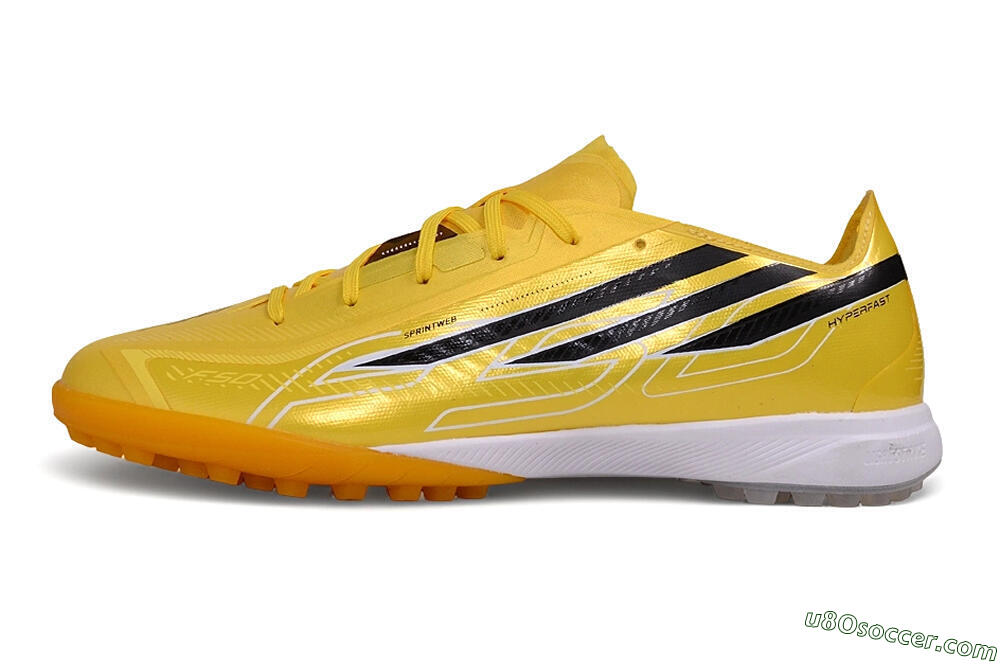 Adidas F50 Hyperfast League TF Artificial Turf Soccer Shoes - Yellow/Solar Yellow/Core Black 2