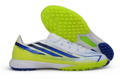 Adidas F50 Hyperfast League TF Artificial Turf Soccer Shoes - White/Solar Yellow/Team Royal Blue