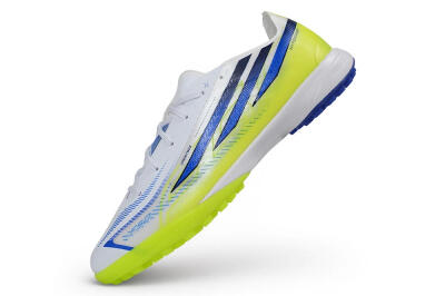 Adidas F50 Hyperfast League TF Artificial Turf Soccer Shoes - White/Solar Yellow/Team Royal Blue