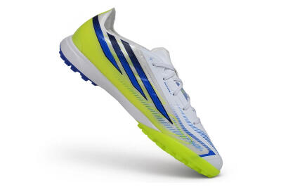 Adidas F50 Hyperfast League TF Artificial Turf Soccer Shoes - White/Solar Yellow/Team Royal Blue