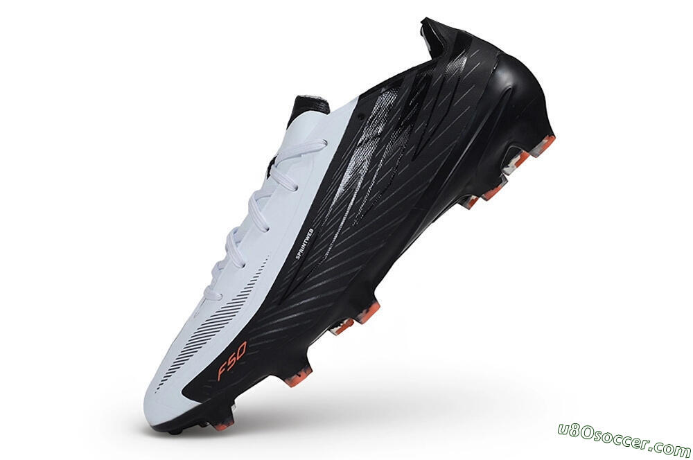 Adidas F50 Hyperfast Evo FG Firm Ground Soccer Cleats - White/Core Black/Solar Red 5